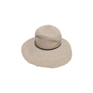 Talula Women's Wide Brim Straw Beach Garden Hat Black Band Size S/M